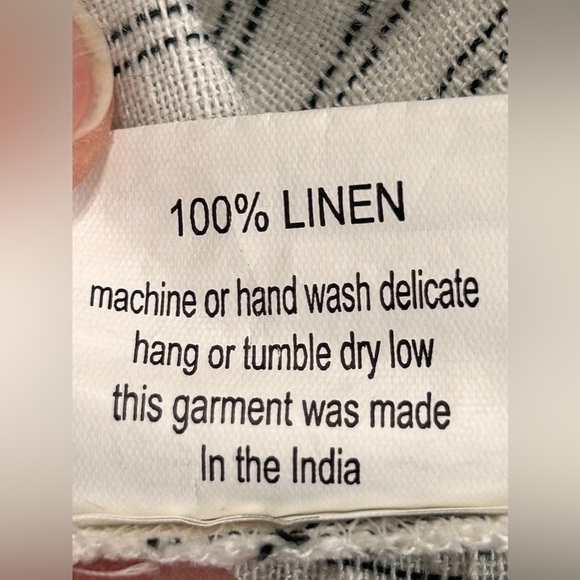 Hearts Desire Mary Grace Women's M Cream Taupe Striped Tunic 100% Linen Top, XXL - Picture 11 of 12